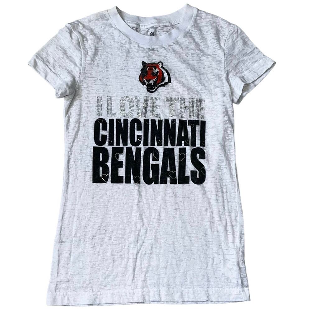NFL Girl’s LG I Love The Cincinnati Bengals Bling Graphic T-shirt